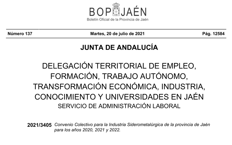 Convenio Sidero 2020-22
